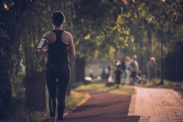 Woman running at the park